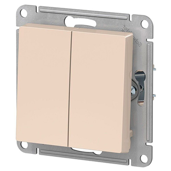 Выключатель Schneider Electric AtlasDesign 2-клавишный сх.5, 10АХ, бежевый, механизм - Электрика, НВА - Выключатели и розетки - Выключатели - . Магазин оборудования для автономного и резервного электропитания Ekosolar.ru в Пензе