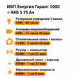 ИБП Энергия Гарант 1000 + Аккумулятор S 75 Ач - 12В (600Вт - 68мин) - ИБП и АКБ - ИБП для котлов - . Магазин оборудования для автономного и резервного электропитания Ekosolar.ru в Пензе