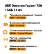 ИБП для котла Энергия Гарант 750 + Аккумулятор 33 Ач 12 В (450Вт - 40мин) - ИБП и АКБ - ИБП для котлов - . Магазин оборудования для автономного и резервного электропитания Ekosolar.ru в Пензе