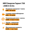 ИБП Энергия Гарант 750 + Аккумулятор S 55 Ач - 12В (450Вт - 67мин) - ИБП и АКБ - ИБП для котлов - . Магазин оборудования для автономного и резервного электропитания Ekosolar.ru в Пензе