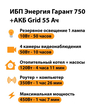 ИБП для котла Энергия Гарант 750 + Аккумулятор Grid 55 Ah 12 v (450Вт - 67мин) - ИБП и АКБ - ИБП для котлов - . Магазин оборудования для автономного и резервного электропитания Ekosolar.ru в Пензе