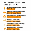 ИБП для котла Энергия Гарант 1000 + Аккумулятор Grid 100 Ah 12 v (600Вт - 91мин) - ИБП и АКБ - ИБП для котлов - . Магазин оборудования для автономного и резервного электропитания Ekosolar.ru в Пензе